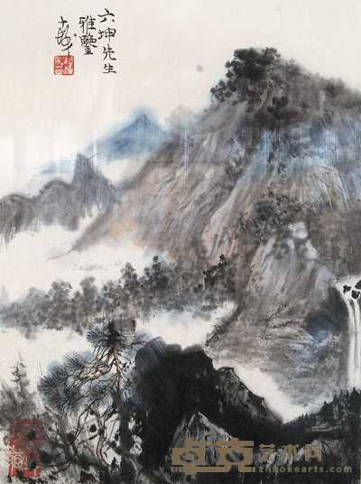 程十发 松山图 镜心 30×22cm